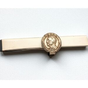 Vtg 1954 sterling silver Kodak 25 years coin tie clip antique